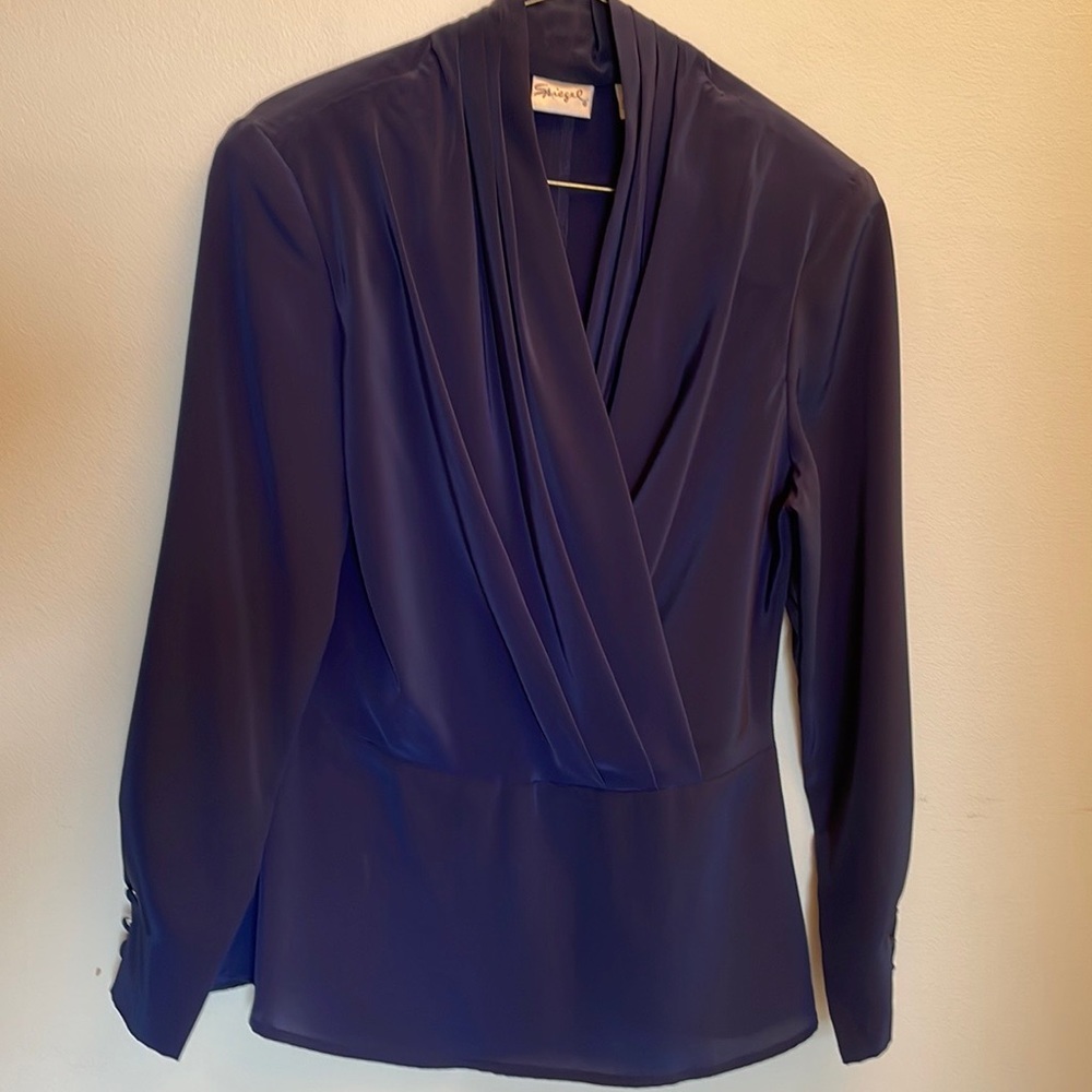 Navy beautiful long sleeve blouse